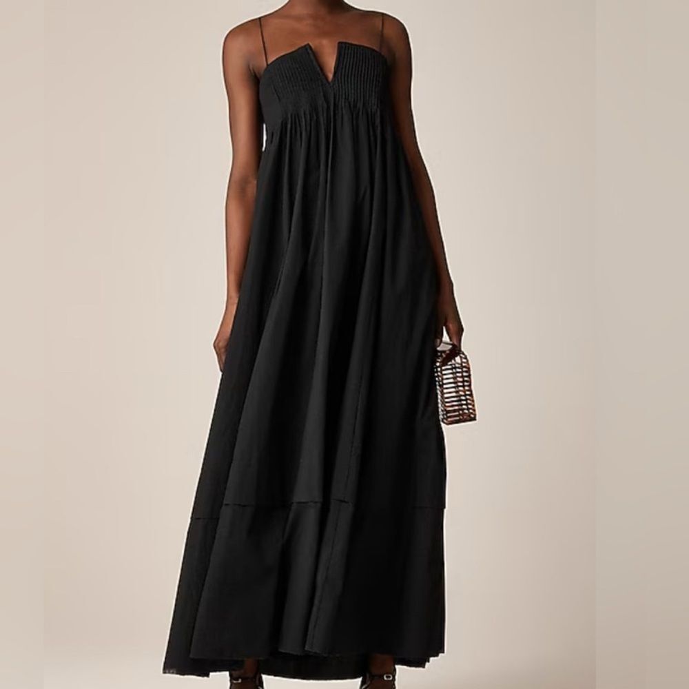 J. Crew Black Maxi Sundress with Spaghetti Straps